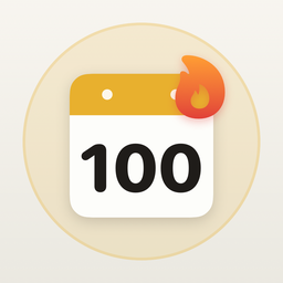 The Hundred — 100-day streak achievement badge